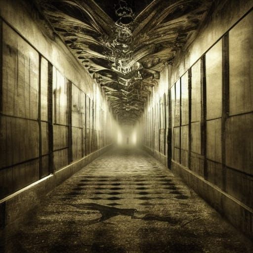 Surreal Gothic Horror Scene in Dark Bio-Mechanical Style