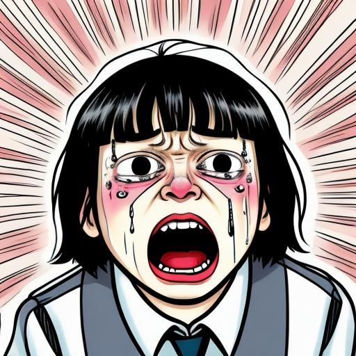 Frightened Cartoon Character in Pop Art Style