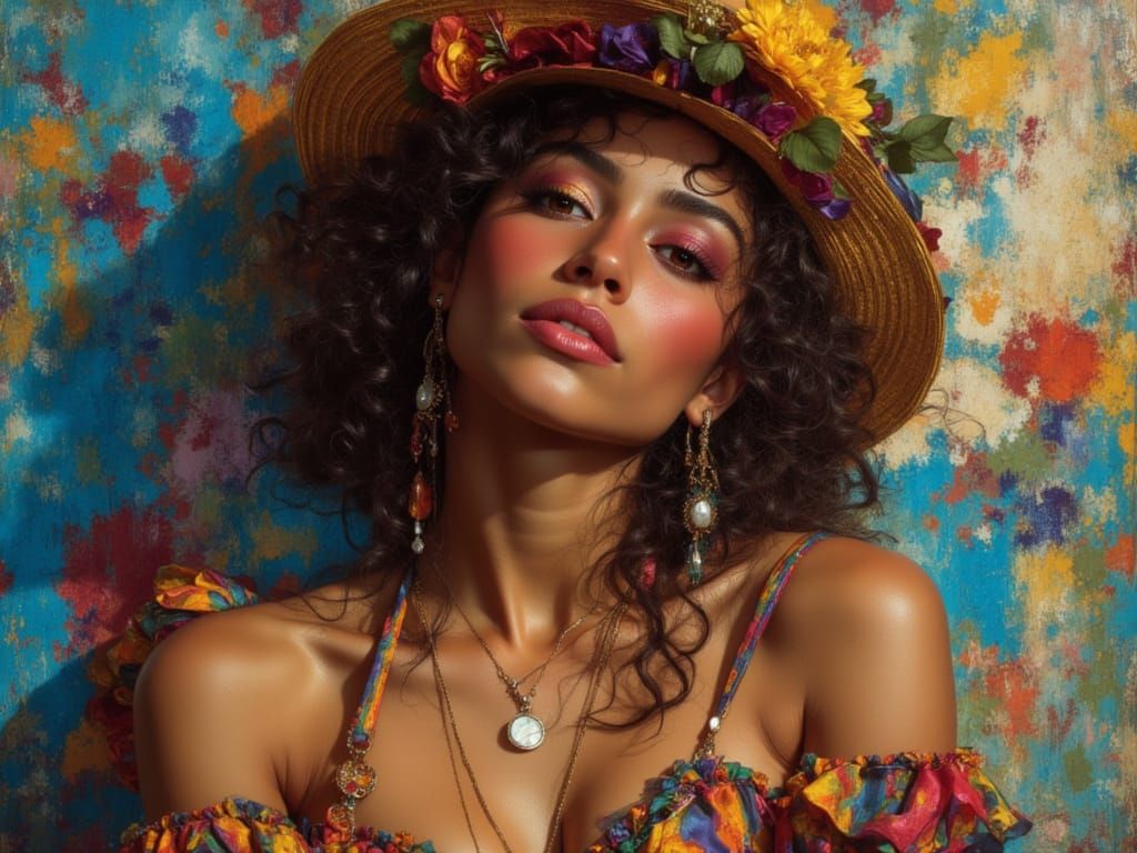 Woman in Siesta: Hyperdetailed Concept Art