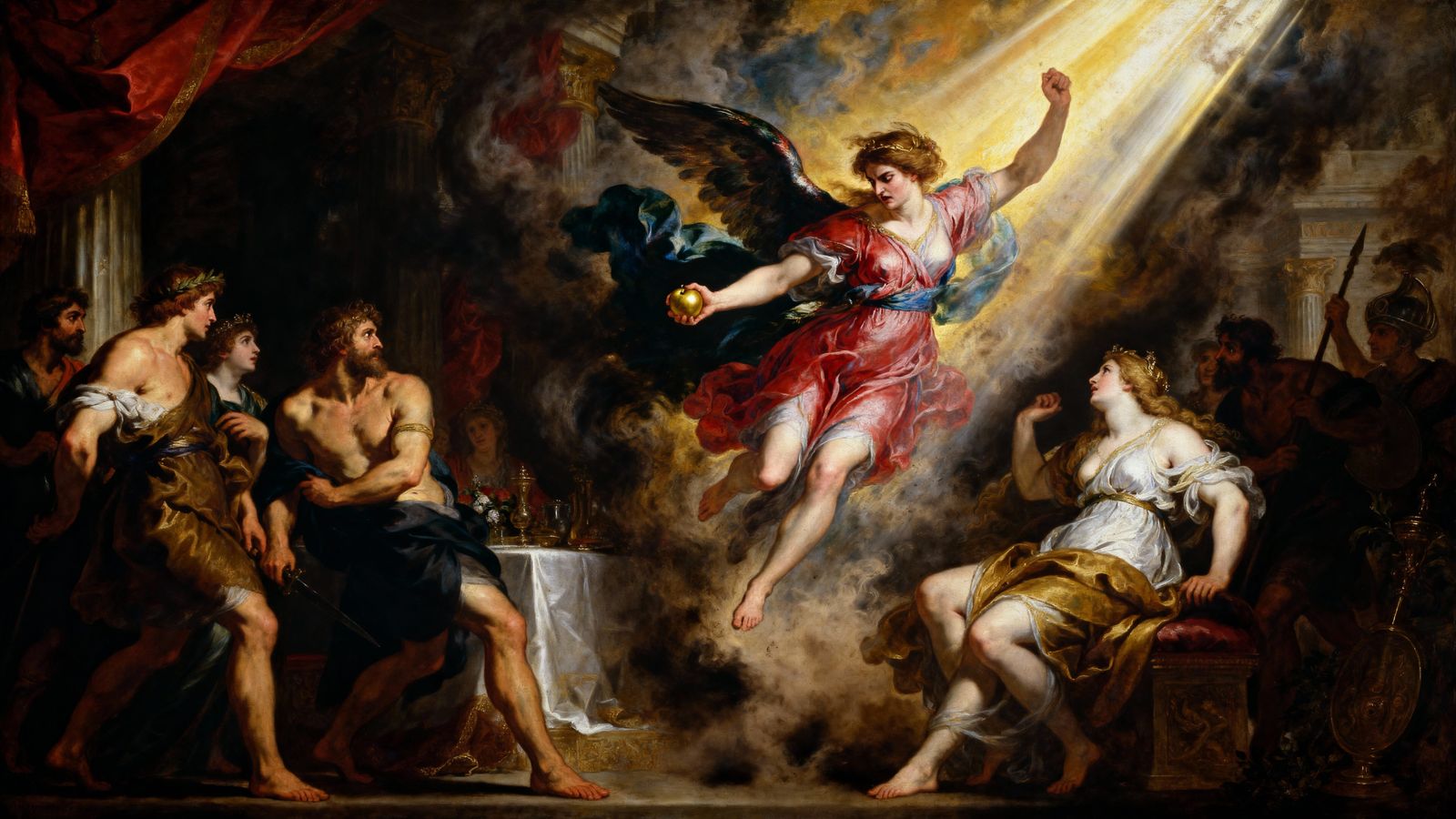 Goddess Eris Disrupts Event in Baroque Style