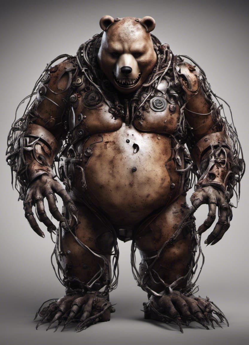 Cursed Cyborg Nightmare Freddy Bear Portrait