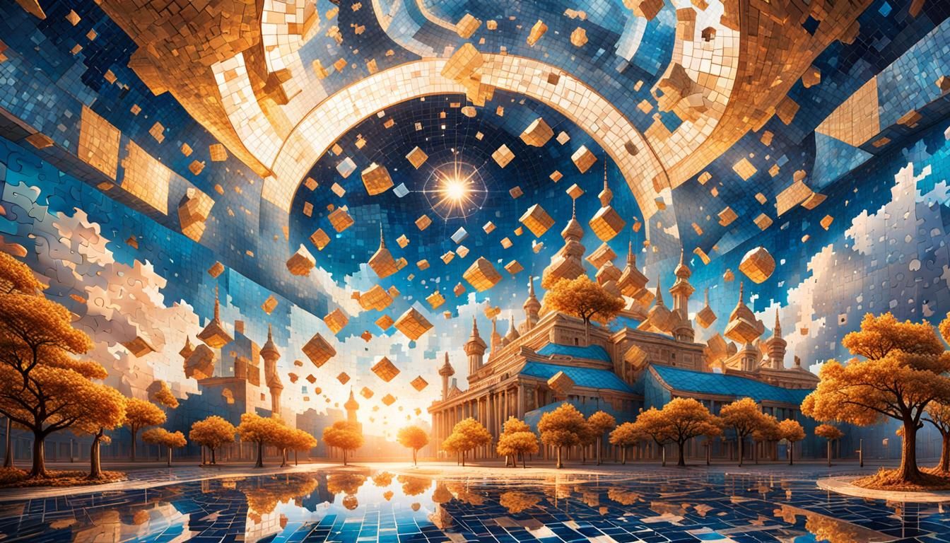 Dreamlike Fragmentation in Vibrant, Cinematic Style