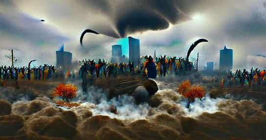 AI Generated Apocalypse: A Vision of Ruin