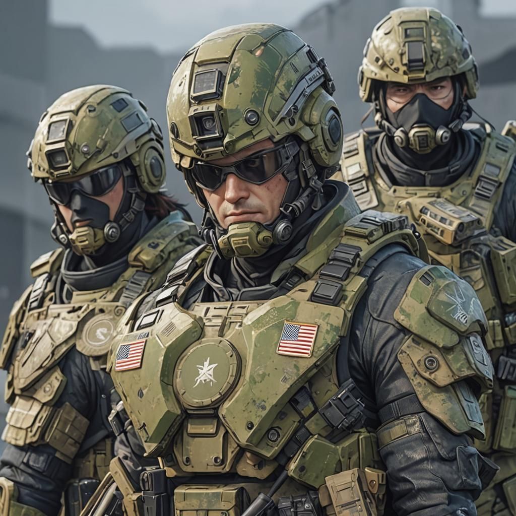 SEAL Team in 3D Anime Art Style