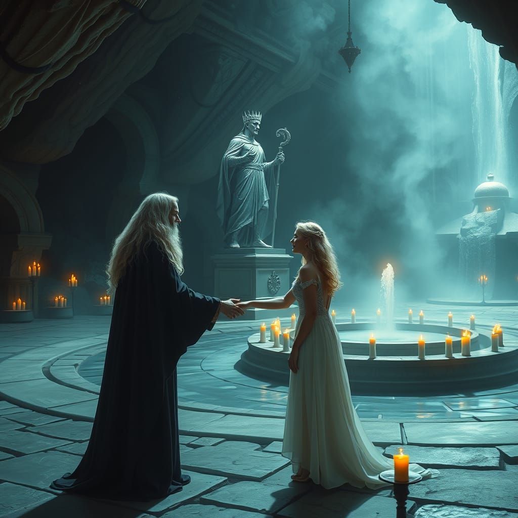 Underground Kingdom Square with Silver King Statue