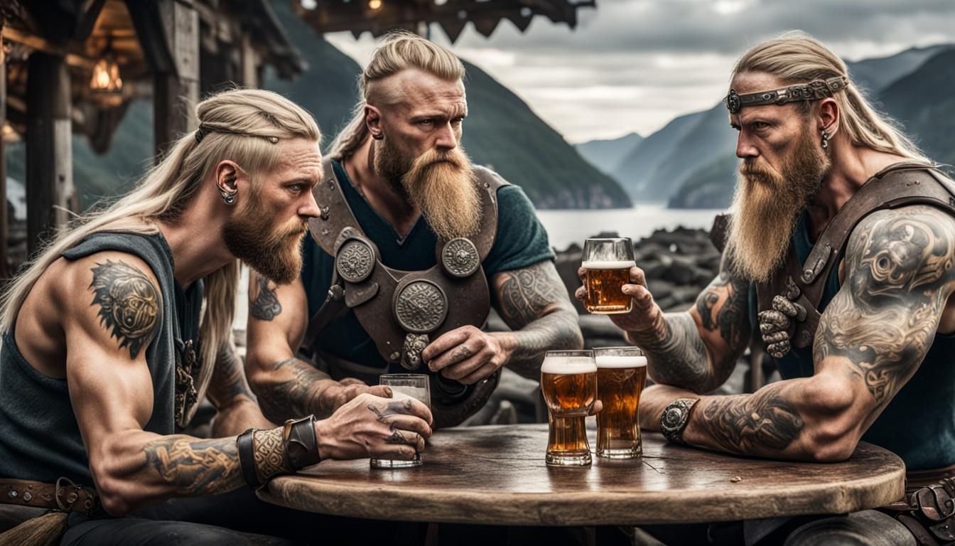 Nordic Vikings Celebrate at Valhalla in Photorealistic 3D