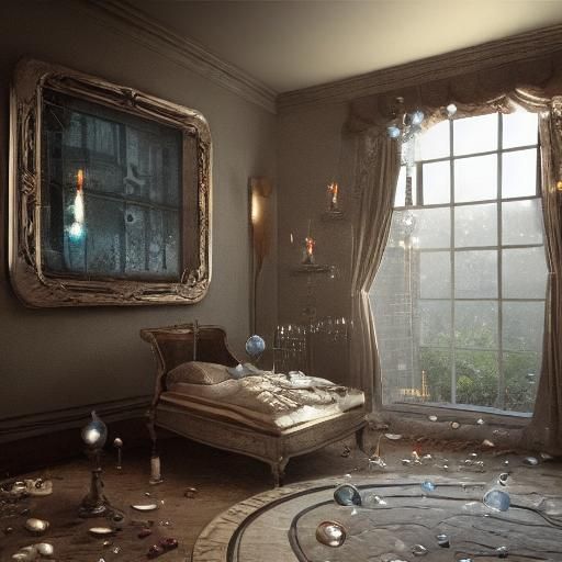 Melted Candles and Pearls in a 3D Render