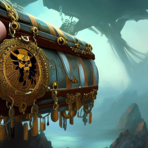 Pirate's Treasure Chest: Detailed Fantasy Art