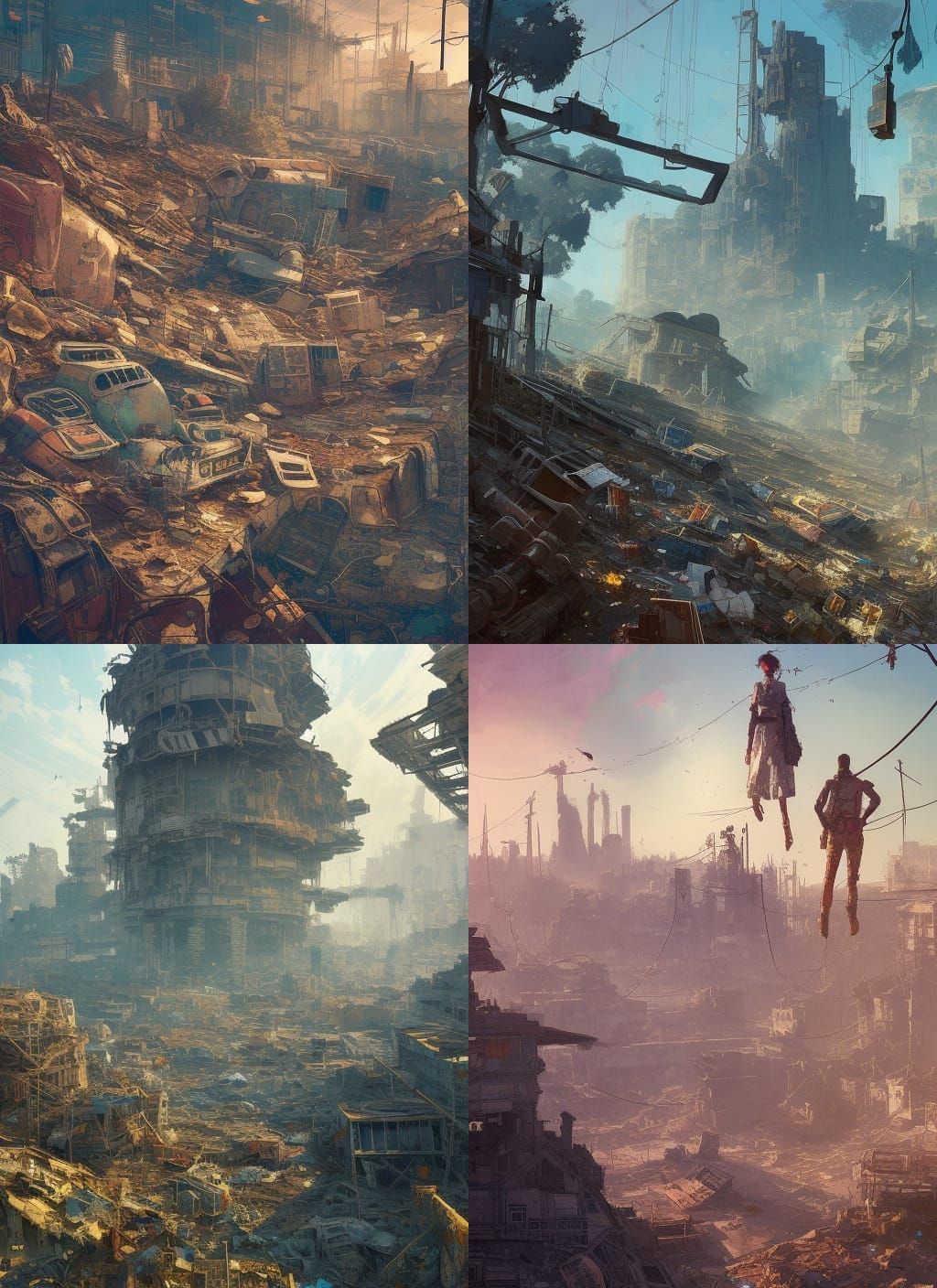 Wasteland Survival: Hyperdetailed Digital Illustration