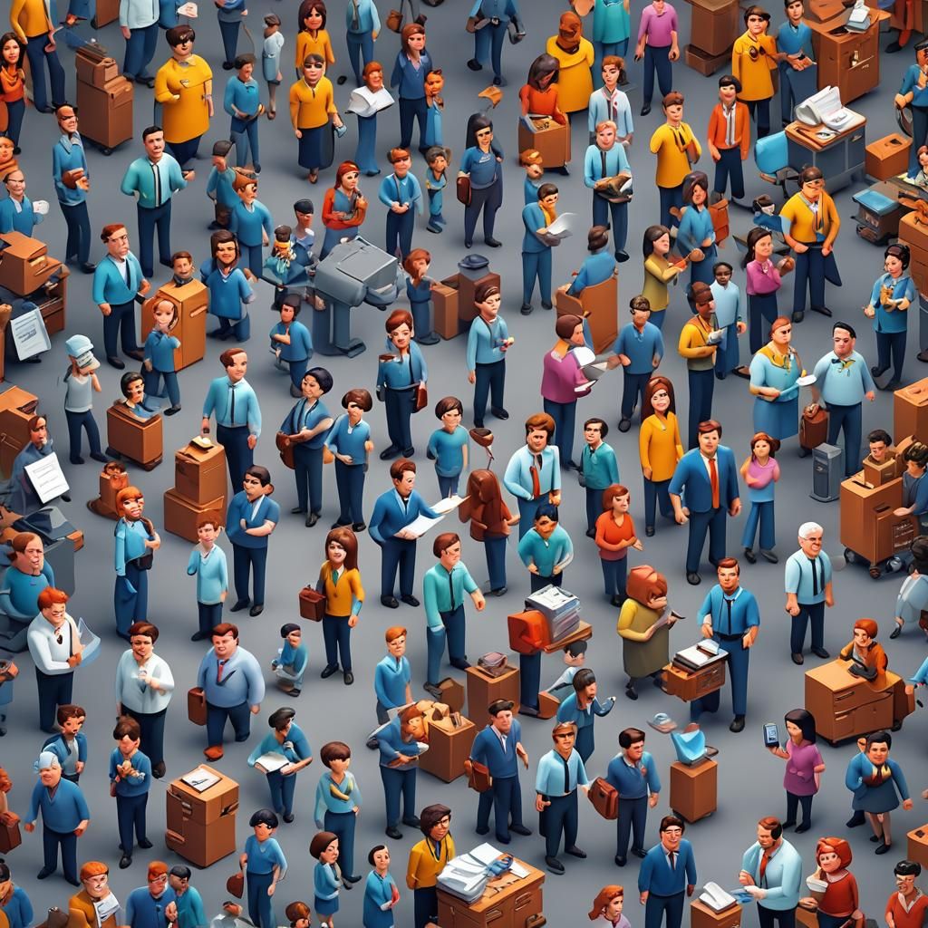 Workplace Challenges in Pixar-Style 3D Digital Art