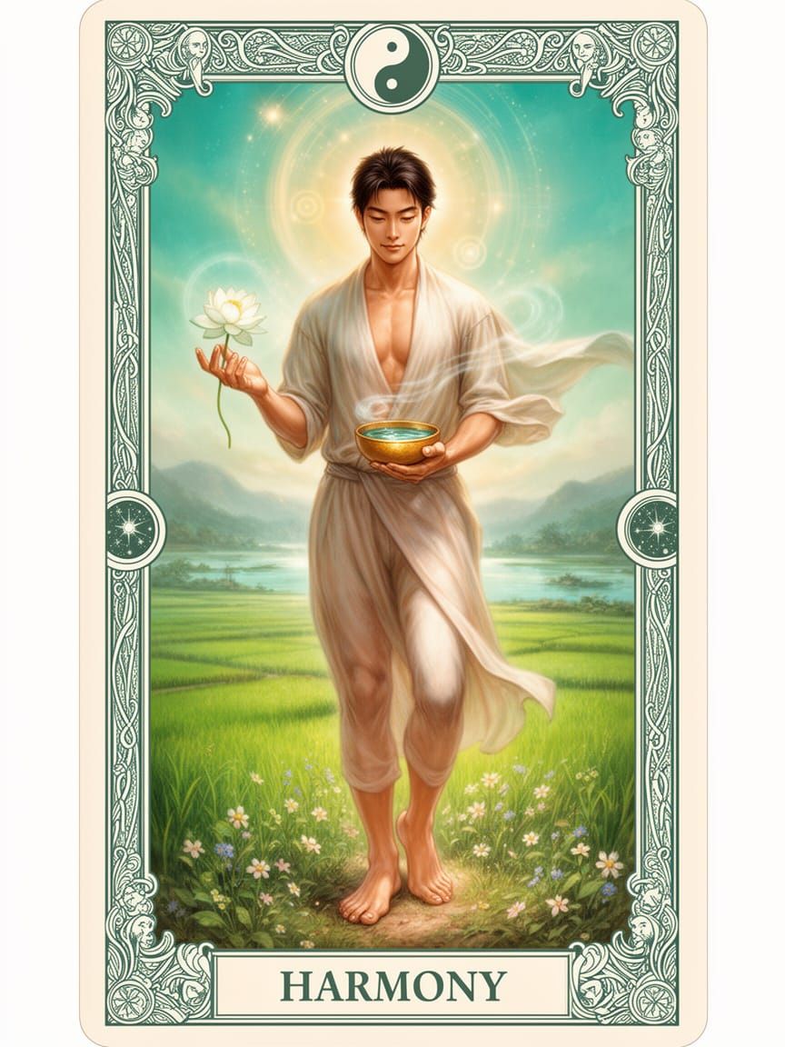 Kazuya Tarot Card: Harmony in Asian Countryside