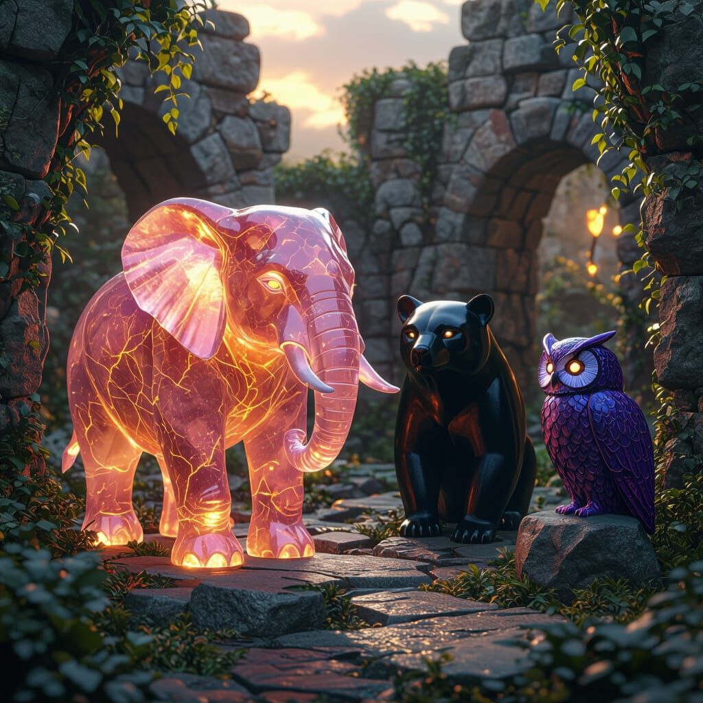 Stone Creatures Roam Mystical Quarry Ruins