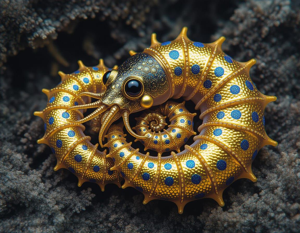 Golden Lobopodian Protects Young: Rembrandt Lighting