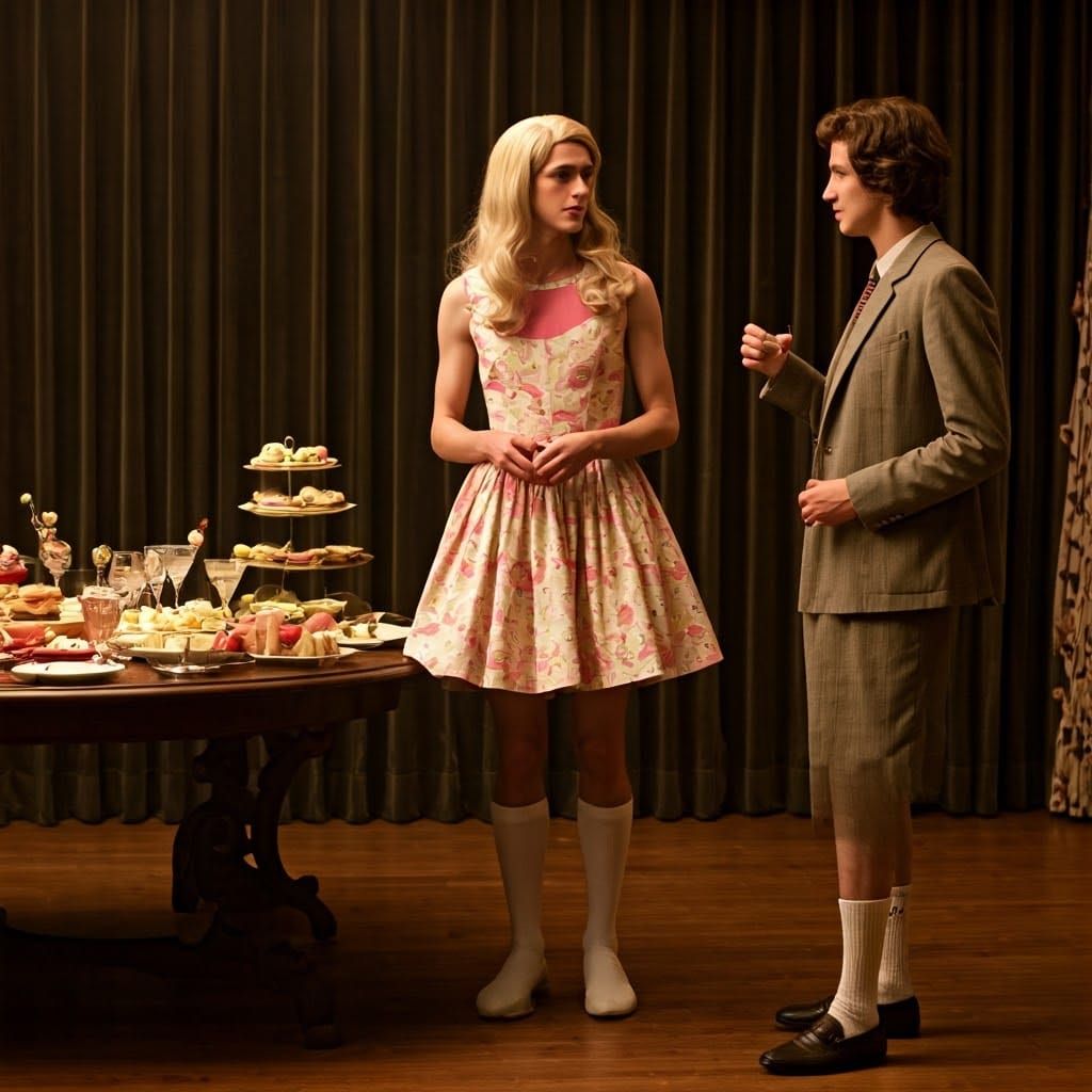 Elegant Teenage Soiree Captured in 35mm Film Style