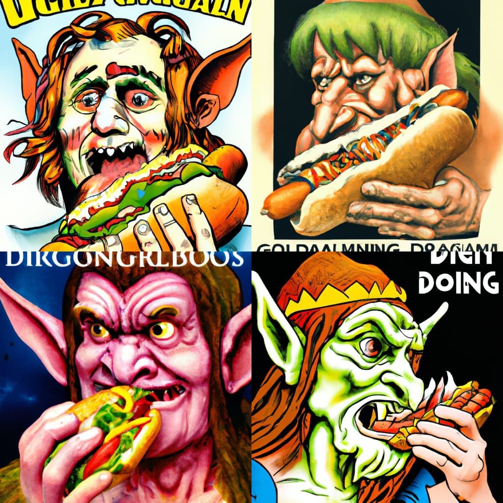 Goblin's Vicious Hot Dog Feast: 1980s Fantasy Art
