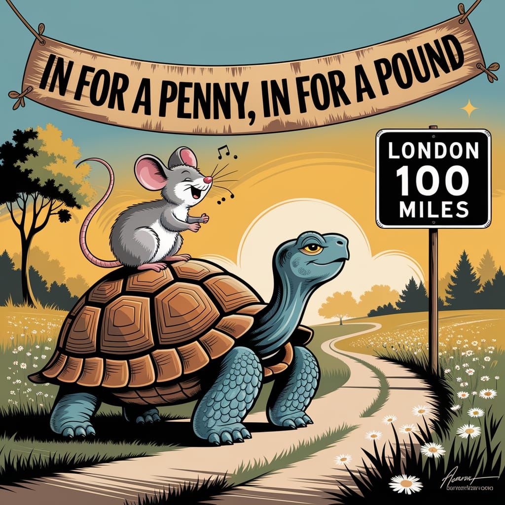 Whimsical Tortoise and Mouse Journey to London