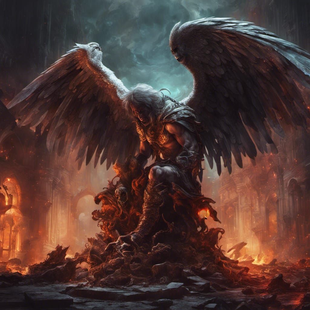 Fallen Angel's Revenge: A Detailed Matte Painting