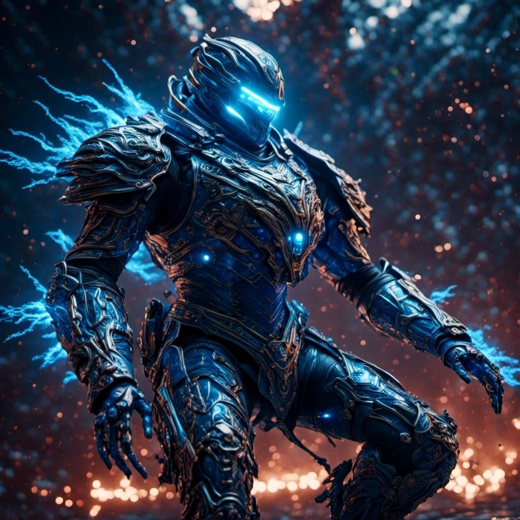 Holographic Electric Armor with Ethereal Spirits