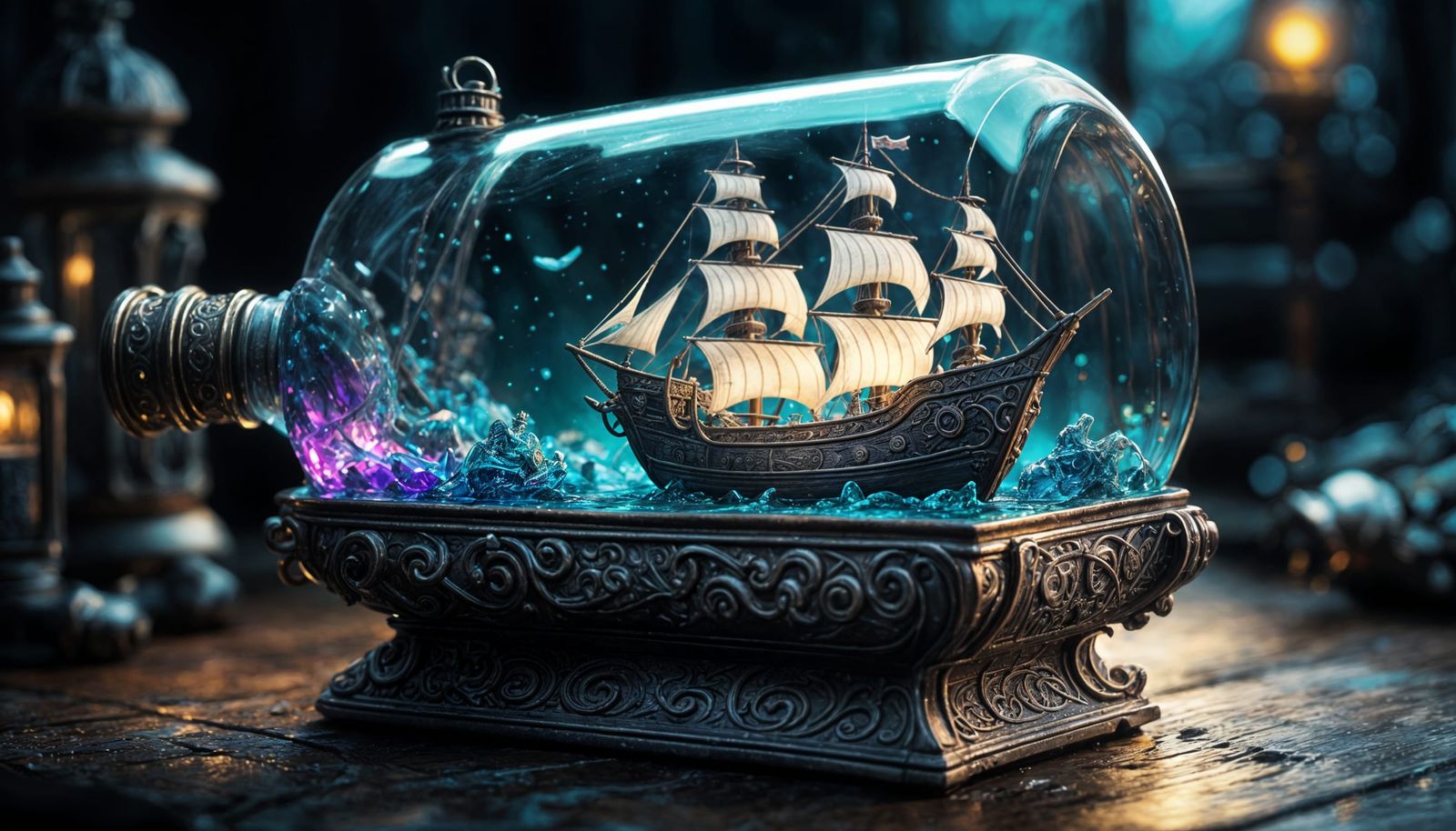 Pirate Ship in a Sinister Oceanic Vessel