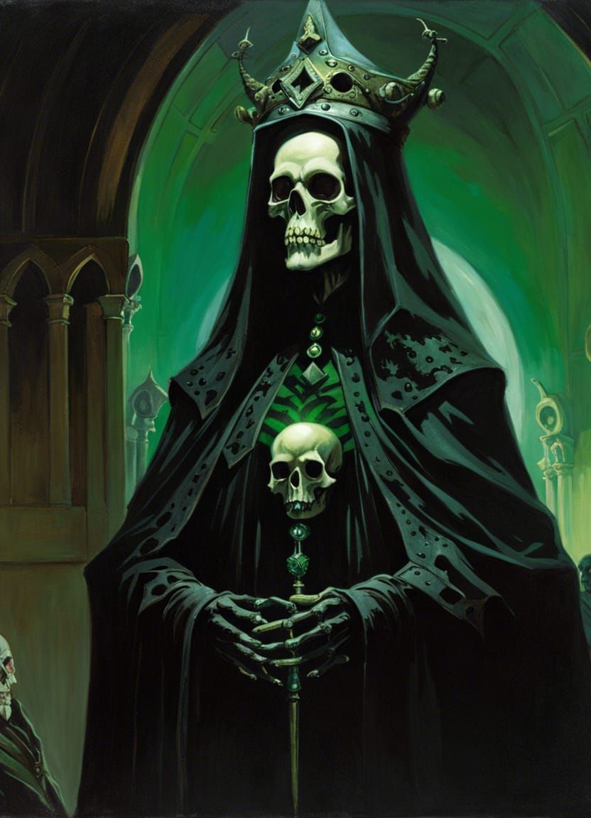 Lich Queen Portrait in Grimdark Fantasy Style