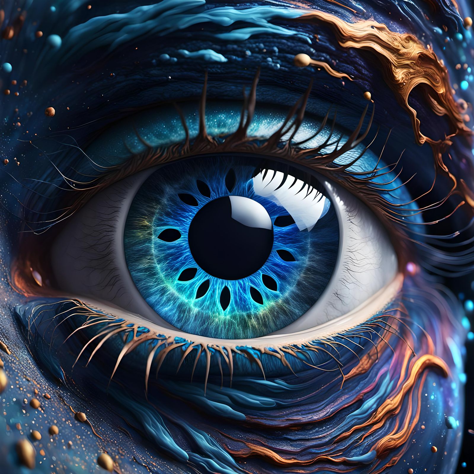 Eye-Shaped Galaxy: Detailed Matte Painting