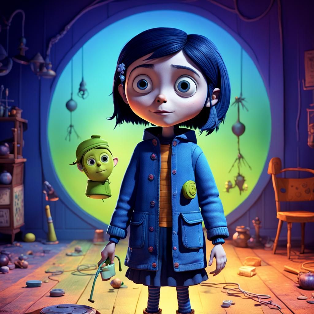 Coraline Movie Poster: 3D Digital Art