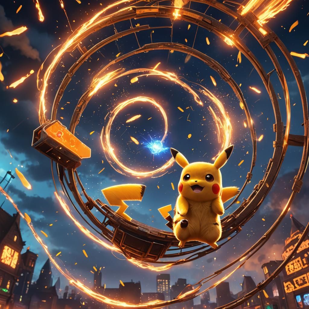 Pikachu Dunks Fireball in Electric Arena