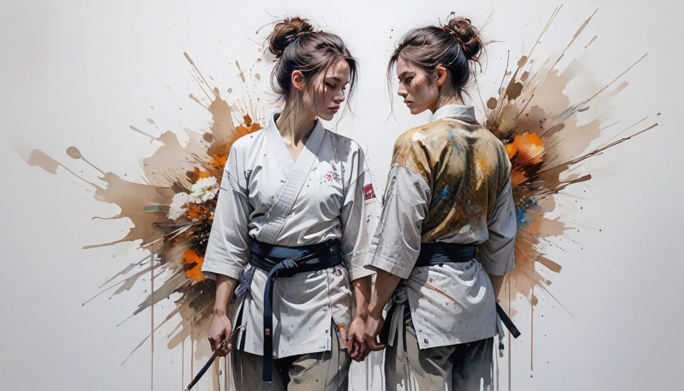 Serene Dojo in Stylized Watercolor