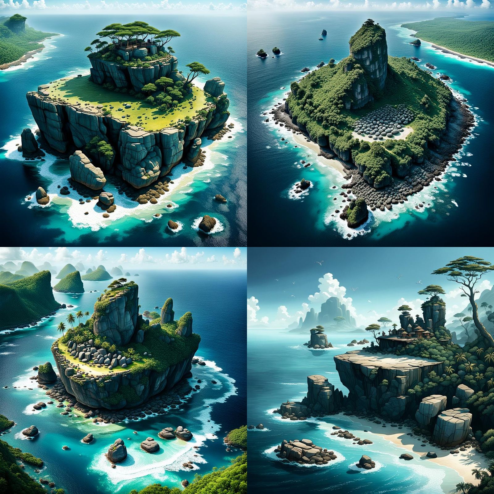 Island of Talking Stones: A Surreal 3D Landscape