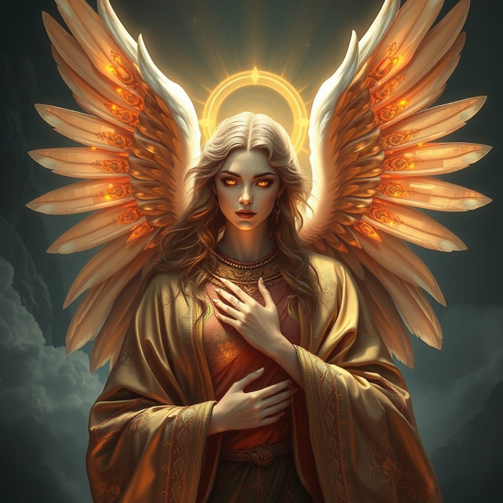Angel in Lemurian Garments, Radiant with Serenity