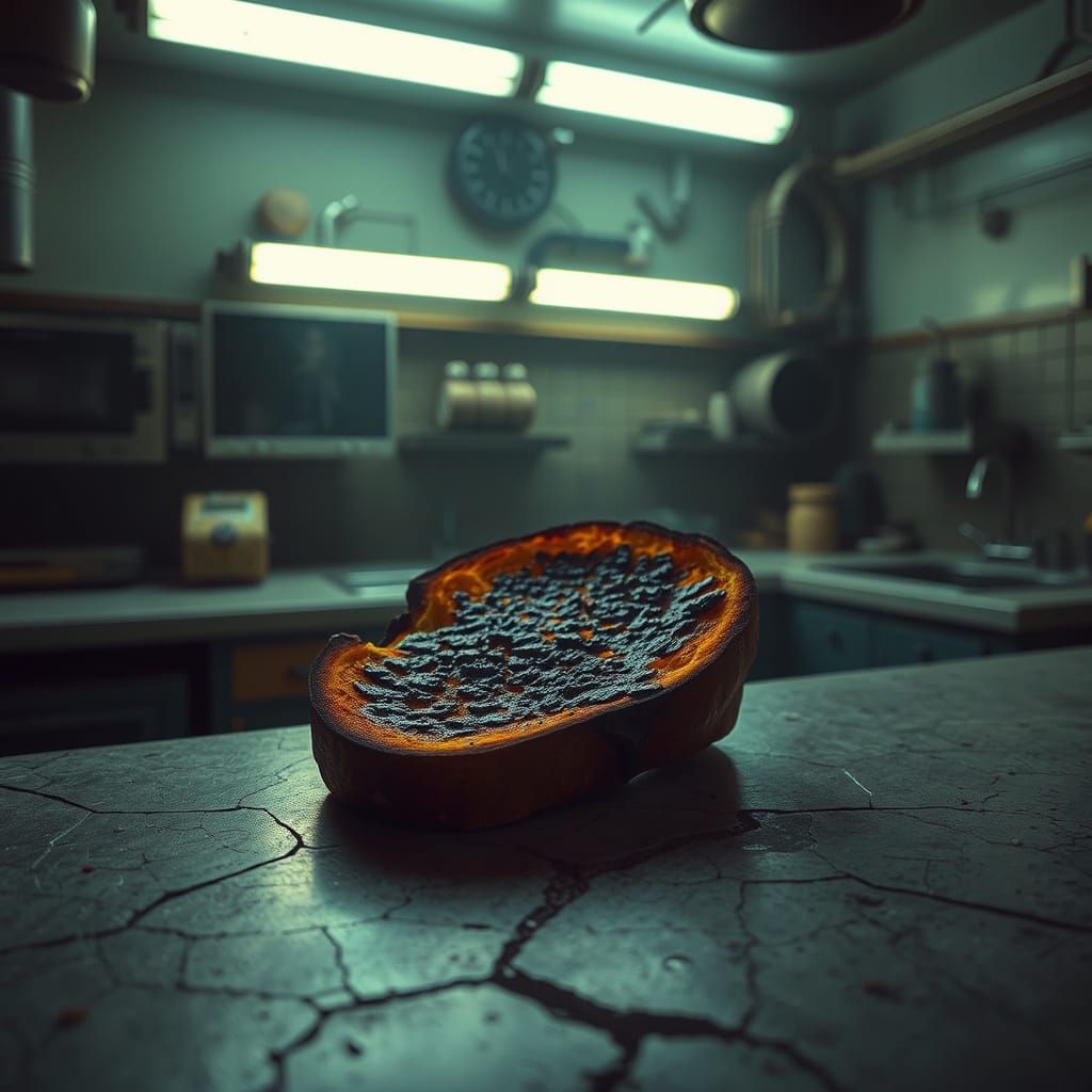 Gritty Post-Apocalyptic Toast in a Dystopian Futurist Style