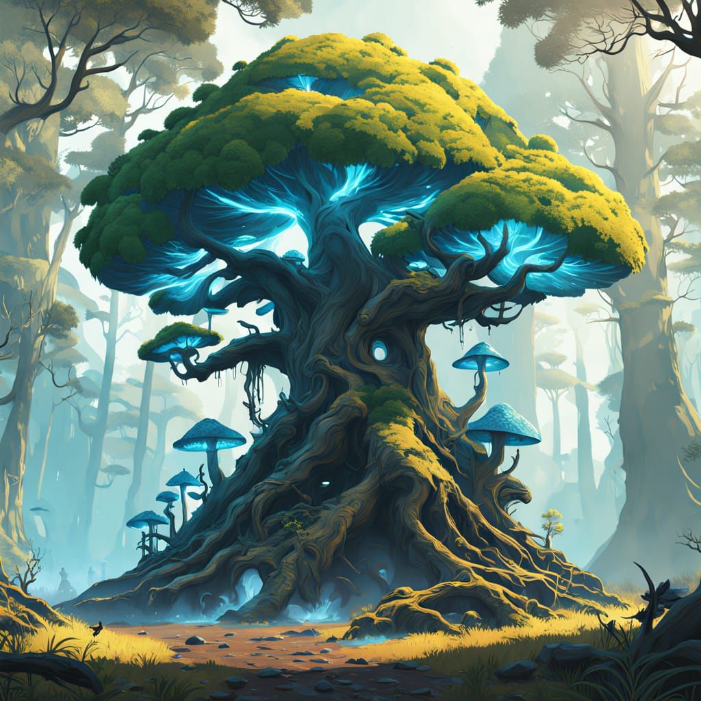 Mystical Forest Silvestre in Turquoise and Indigo