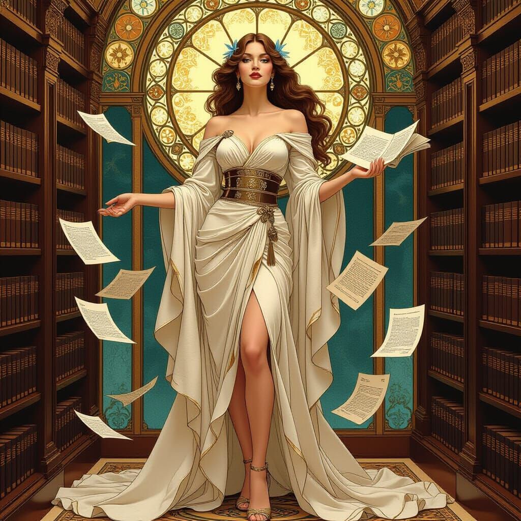 Deity in Business Suit, Art Nouveau Style