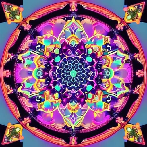 Art Nouveau Butterfly Mandala with Steampunk Elements