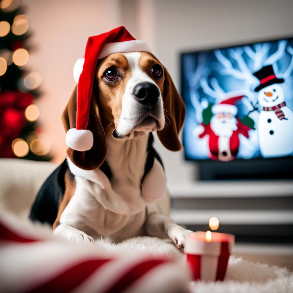 Beagle's Christmas Movie Night