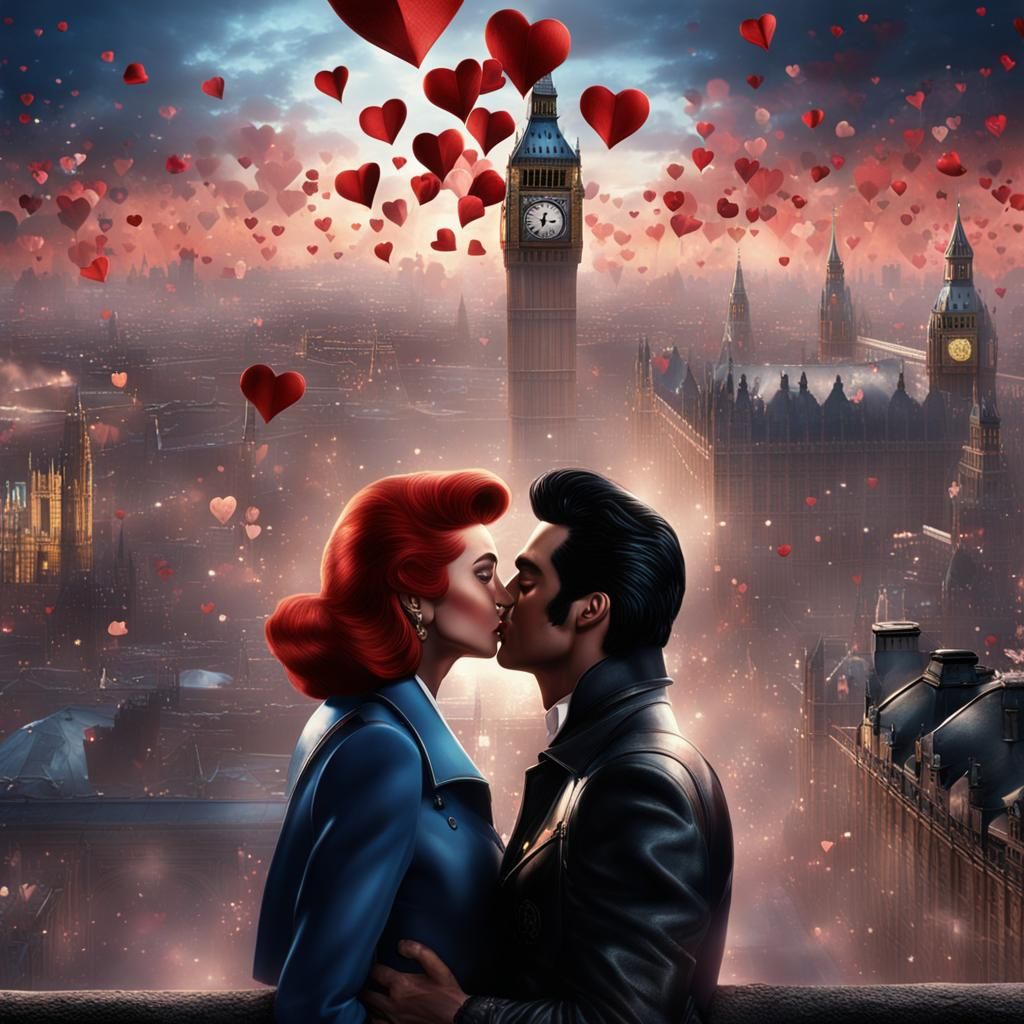 Jean Grey and Elvis Presley Kiss in London