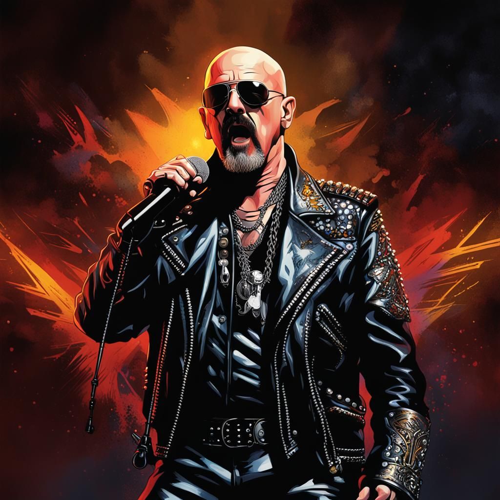 Rob Halford of Judas Priest on Stage