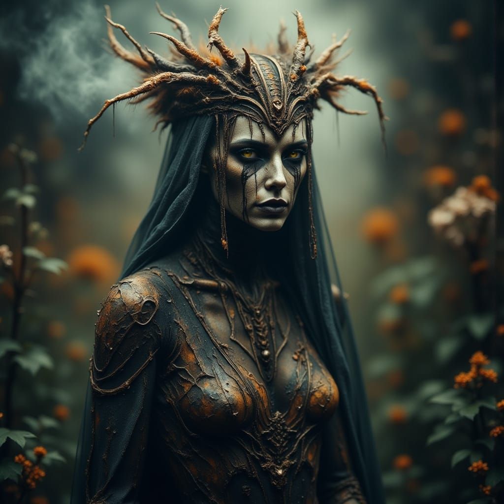 Regal Queen of Ants in Dark Grunge Style