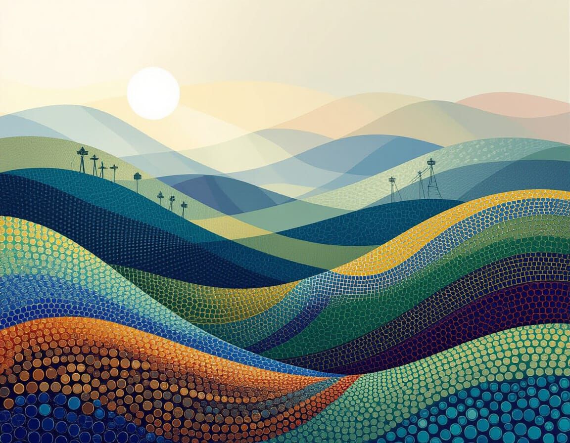 Beaded Abstract Landscape in 1920s Style