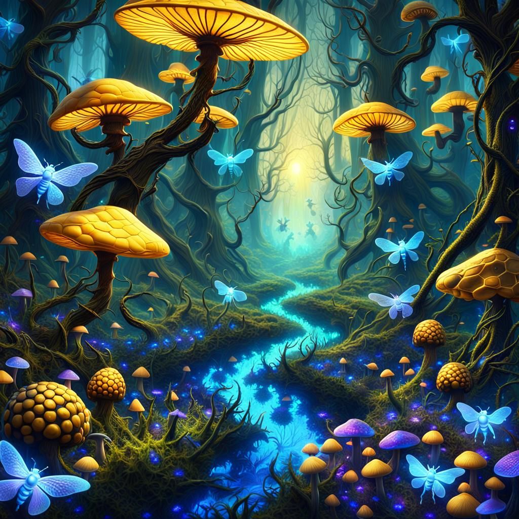 Mystical Forest Swarm: Fantasy Concept Art