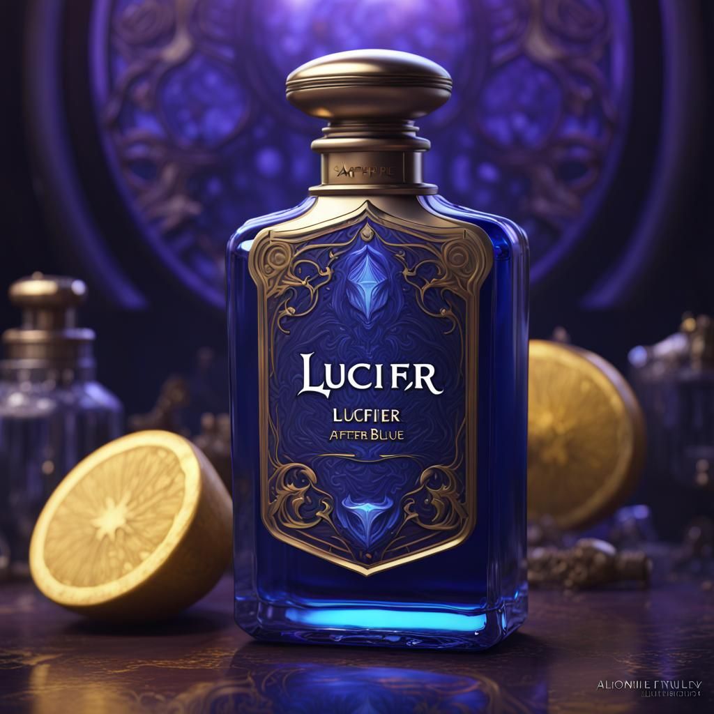 Sapphire Lucifer Aftershave Bottle in Dark Fantasy Style
