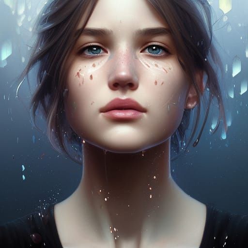 Detailed Portrait of a Crying Woman