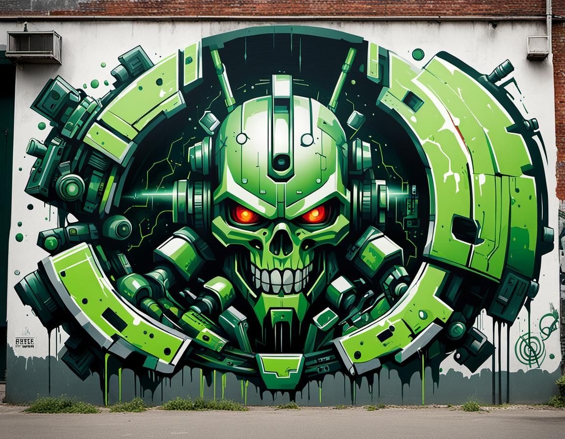 Epic Graffiti Art with Techno-Mech Speakers