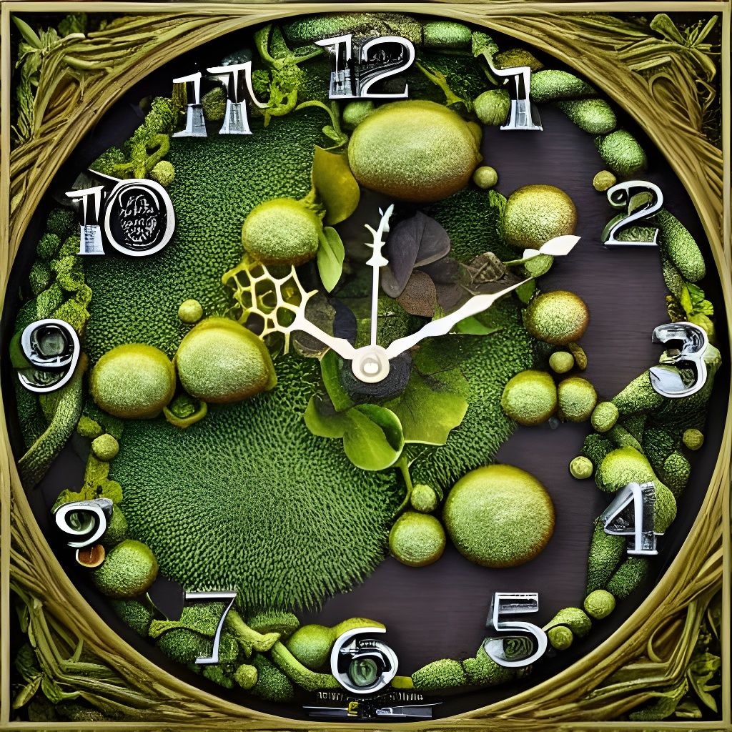 Mossy Vine Clock in Studio Ghibli Style