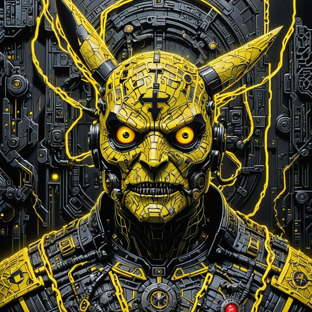 Cyberpunk Pikachu Cenobite Fusion