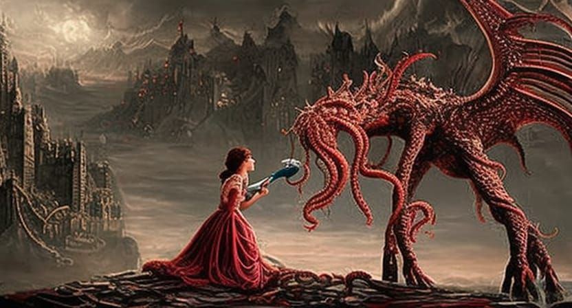 Princess Feeding Her Lovecraftian Pet