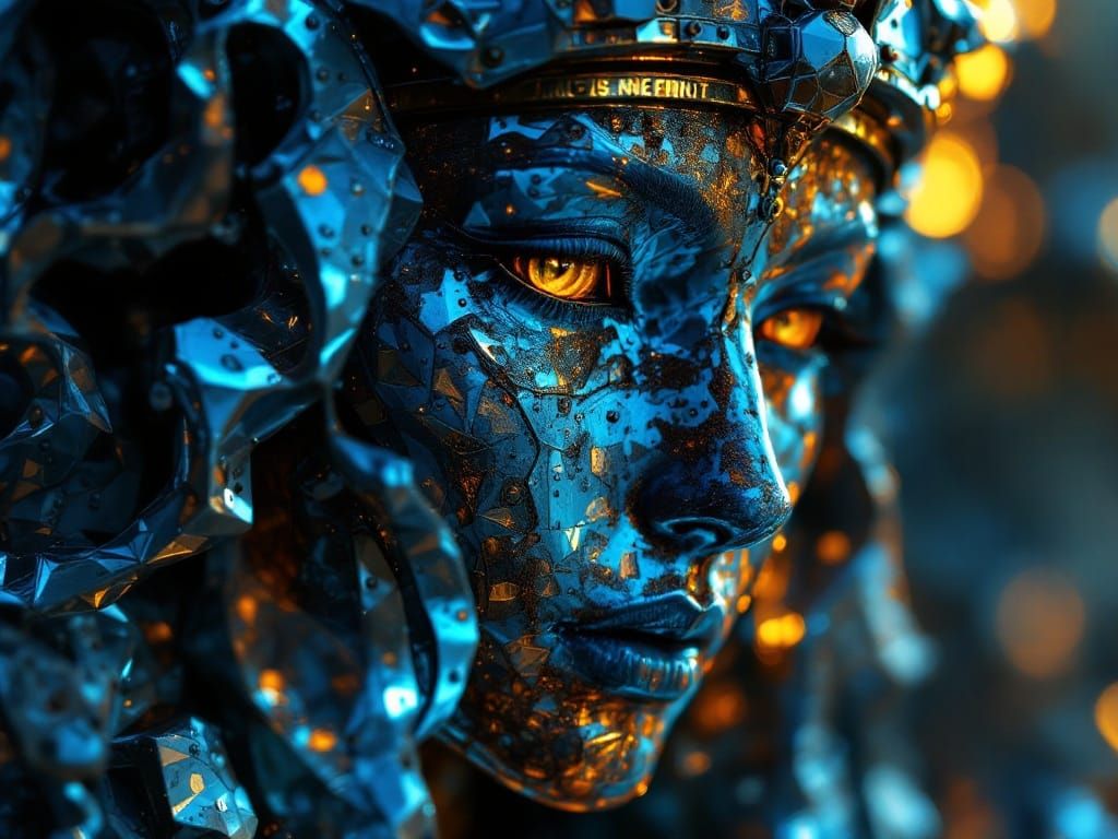 Egyptian Goddess Mummy in Blue Steel