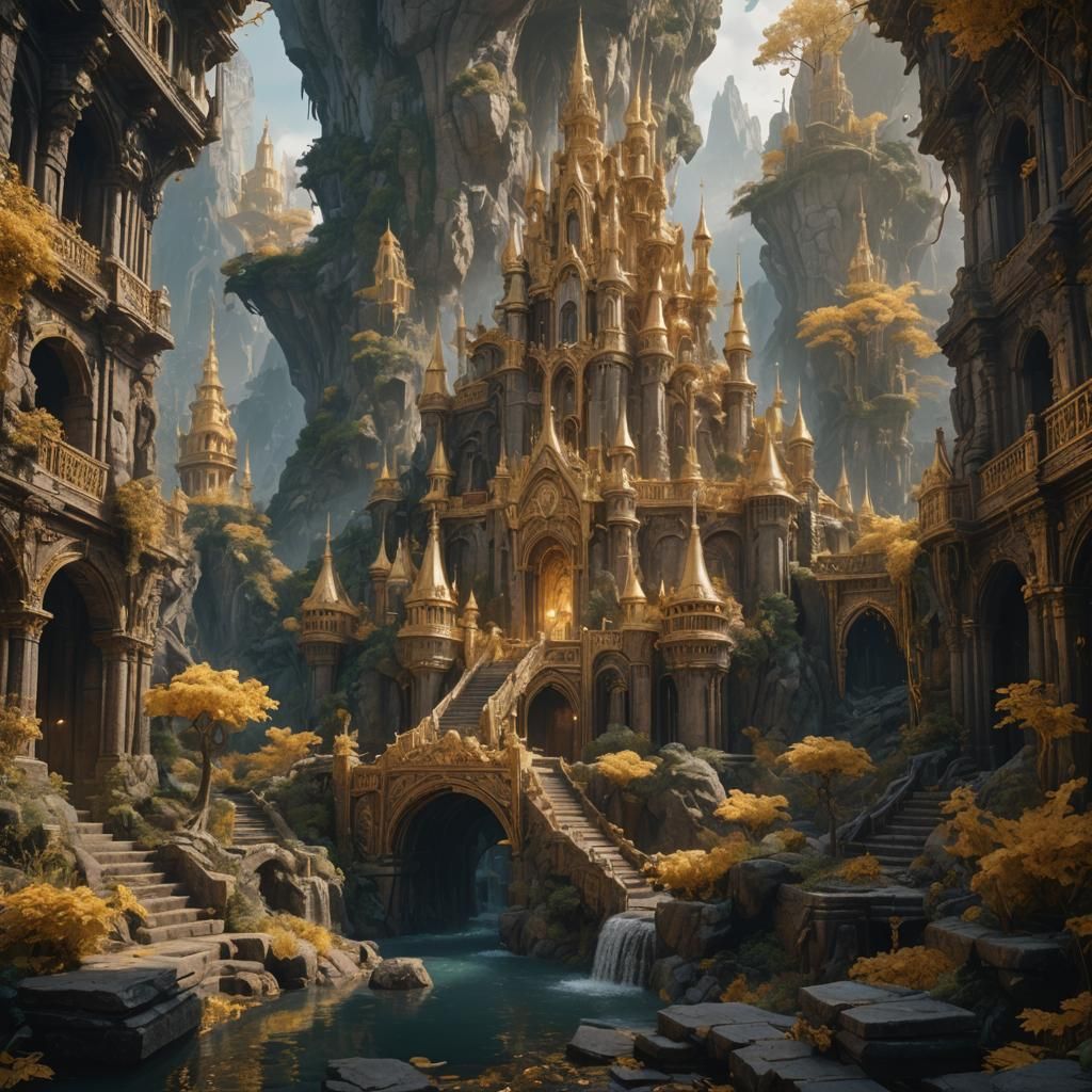 Fantastical Pale of Gold in Detailed Matte Painting