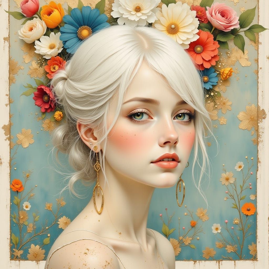 Pale Beauty in Art Nouveau Style
