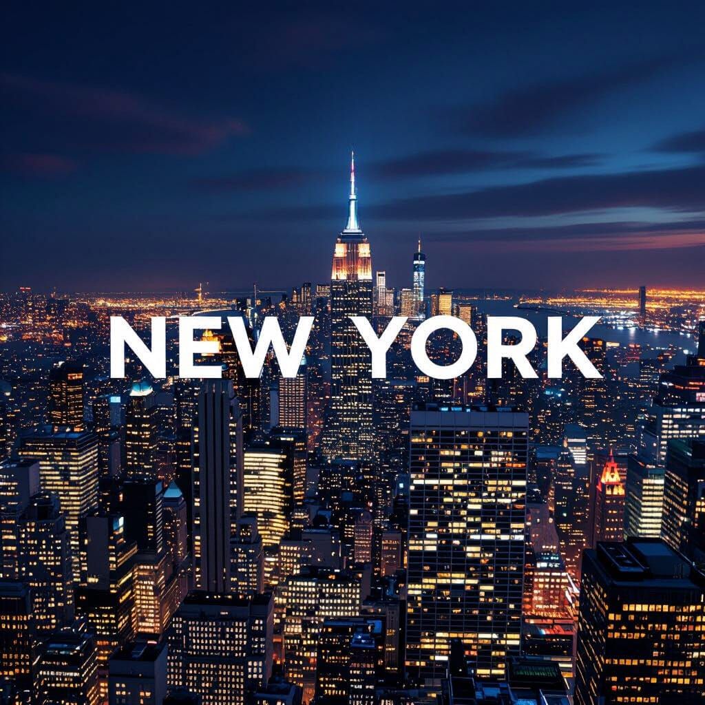 Ultra-Realistic 8K Aerial View of New York City at Night